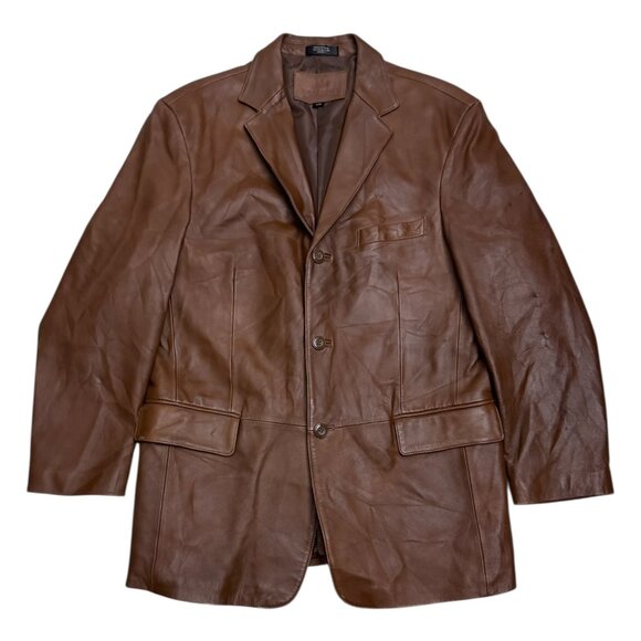 STAFFORD LEATHER Luxury Designer Business Casual Winter Coat Jacket Mens Medium - Picture 1 of 7